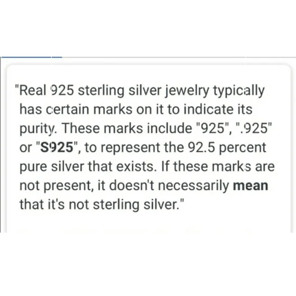 Information about Sterling Silver aka 925 silver